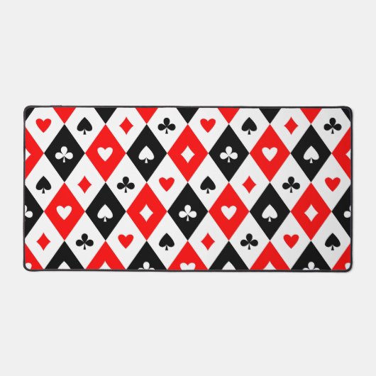 Diamonds harten schoppenbommen speelkaartenpatroon bureaumat (Voorkant)
