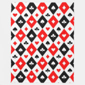 Diamonds harten schoppenbommen speelkaartenpatroon fleece deken (Voorkant)