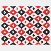 Diamonds harten schoppenbommen speelkaartenpatroon fleece deken (Voorkant (Horizontaal))