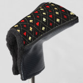 Diamonds harten schoppenbommen speelkaartenpatroon golfheadcover (3/4 voorkant)