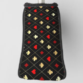 Diamonds harten schoppenbommen speelkaartenpatroon golfheadcover (Draai 90)