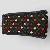 Diamonds harten schoppenbommen speelkaartenpatroon golfheadcover (Voorkant)