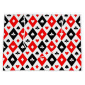 Diamonds harten schoppenbommen speelkaartenpatroon groot cadeauzakje (Voorkant)