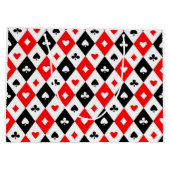 Diamonds harten schoppenbommen speelkaartenpatroon groot cadeauzakje (Achterkant)