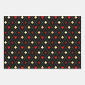 Diamonds harten schoppenbommen speelkaartenpatroon inpakpapier vel (Voorkant 3)