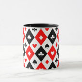 Diamonds harten schoppenbommen speelkaartenpatroon mok (Midden)