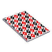 Diamonds harten schoppenbommen speelkaartenpatroon notitieboek (Rechterzijde)