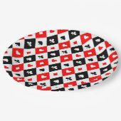 Diamonds harten schoppenbommen speelkaartenpatroon papieren bordje (Gekanteld)