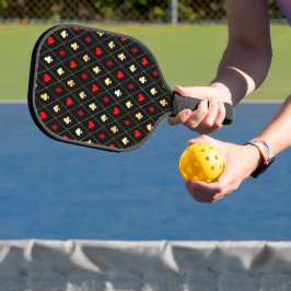 Diamonds harten schoppenbommen speelkaartenpatroon pickleball paddle