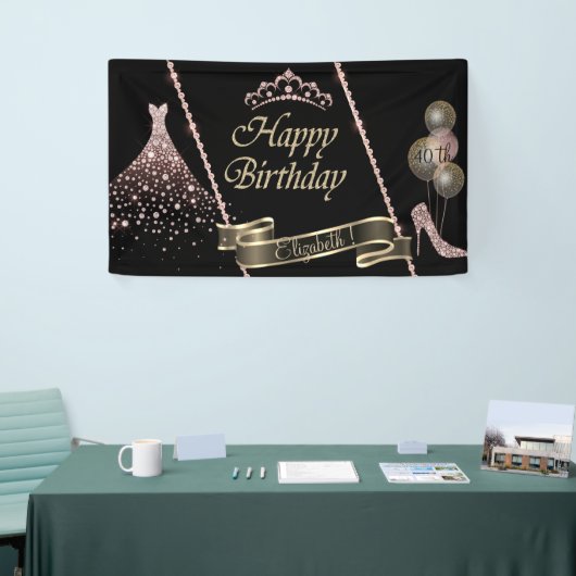 Diamonds, hoge hakken, Tiara-ballonnen, Spandoek (Beurs)