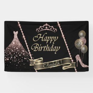 Diamonds, hoge hakken, Tiara-ballonnen, Spandoek