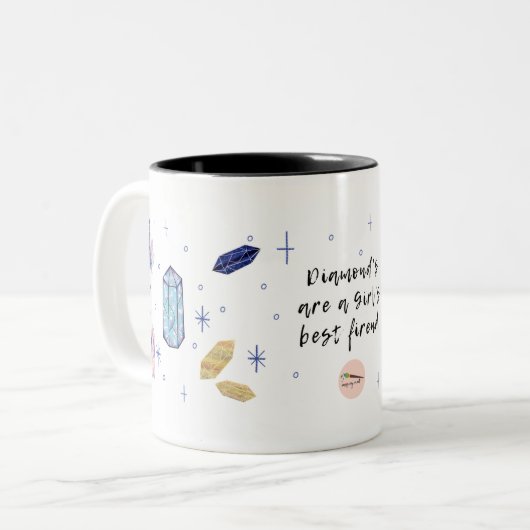 Diamond's is de beste vriendin van een meisje Coff Tweekleurige Koffiemok (Voorkant links)