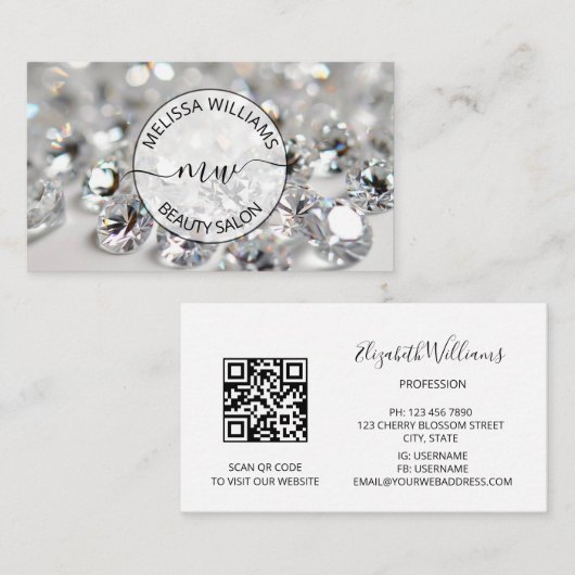 Diamonds Jeweler Jewellery Store Logo Visitekaartje (Voorkant / Achterkant)