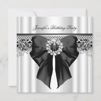 Diamonds Kant Image Verjaardagsfeest Zwart Wit Kaart
