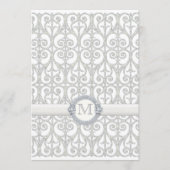 Diamonds & Lace, monogrammed Wedding Dinner Menu (Voorkant)