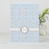 Diamonds & Lace, Monogrammed Wedding Invitation Kaart (Staand voorkant)