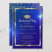 Diamonds Lijst Gold Afstudeerder Pet Blue Afstuder Kaart (Voorkant / Achterkant)