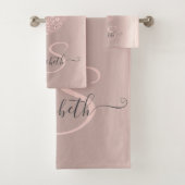 Diamonds Lips Glitter Ombre Roos Gold Bad Handdoek (Insitu)