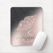 Diamonds Lips Glitter Ombre Roos Gold Muismat (Met muis)