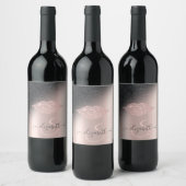 Diamonds Lips Glitter Ombre Roos Gold Wijn Etiket (Flessen)