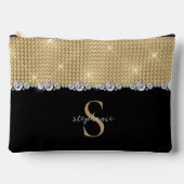 Diamonds Monogram Gold Black Luxury Sophisticated Etui (Voorkant)