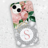 Diamonds Monogram roze rozen Sparkly Bling Tufed Case-Mate iPhone Case