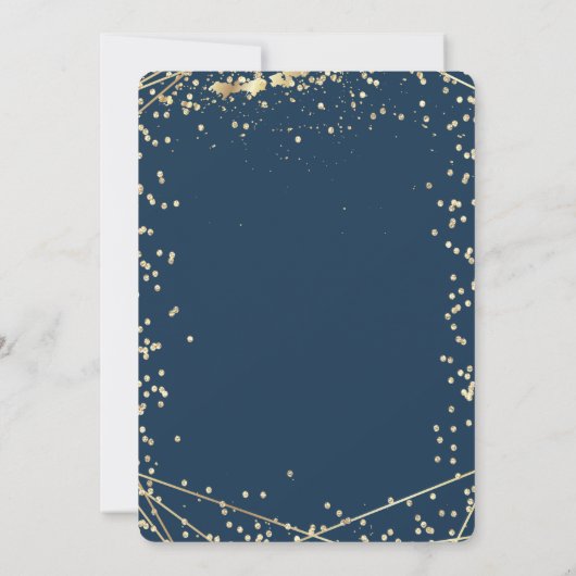 Diamonds Navy Blue Gold 40e verjaardag Kaart (Achterkant)