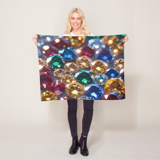 Diamonds Of Many Colors Fleece Deken (In situ)