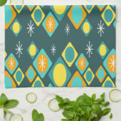 Diamonds Ovalen Starbursts Blauwgroen Theedoek (Gevouwen)