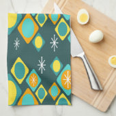 Diamonds Ovalen Starbursts Blauwgroen Theedoek (Quarter Fold)