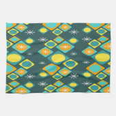 Diamonds Ovalen Starbursts Blauwgroen Theedoek (Horizontaal)