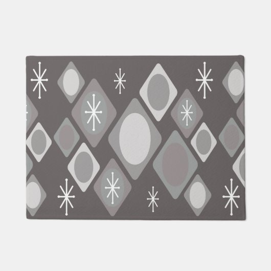 Diamonds Ovalen Starbursts Dark Gray Deurmat (Voorkant)