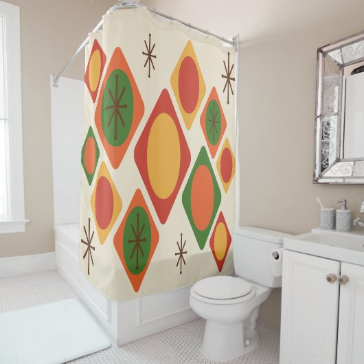 Diamonds Ovalen Starbursts Multicolf Douchegordijn (In situ)
