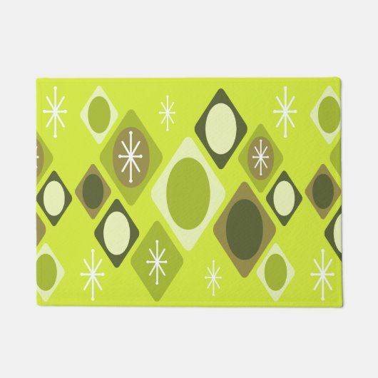 Diamonds Ovals Starbursts Chartreuse Deurmat (Voorkant)