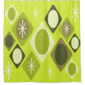 Diamonds Ovals Starbursts Chartreuse Douchegordijn (Voorkant)