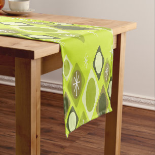 Diamonds Ovals Starbursts Chartreuse Korte Tafelloper