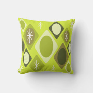 Diamonds Ovals Starbursts Chartreuse Kussen