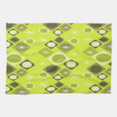 Diamonds Ovals Starbursts Chartreuse Theedoek (Horizontaal)