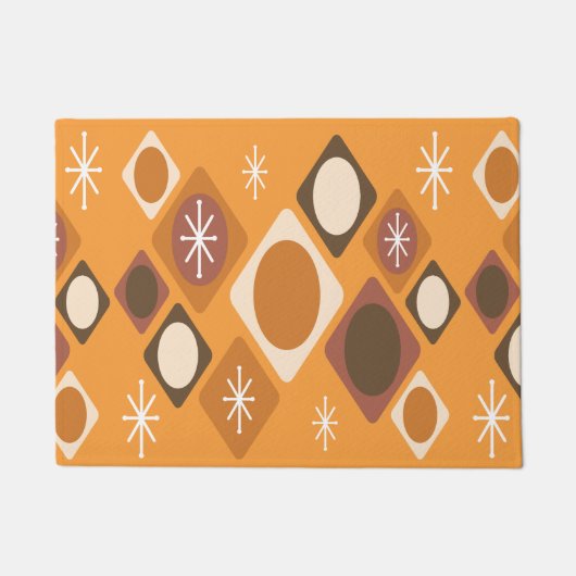 Diamonds Ovals Starbursts Oranje Deurmat (Voorkant)