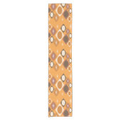 Diamonds Ovals Starbursts Oranje Korte Tafelloper (Voorkant)