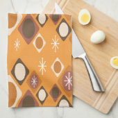 Diamonds Ovals Starbursts Oranje Theedoek (Quarter Fold)