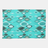 Diamonds Ovals Starbursts Turquoise Theedoek (Horizontaal)