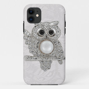 Diamonds Owl & Paisley Lace, bedrukt AFBEELDING iPhone 11 Hoesje