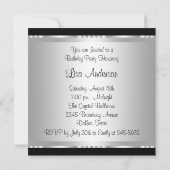 Diamonds Parels Black Verjaardag Party Uitnodiging (Achterkant)