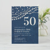 Diamonds Parels Jeans Elegant Classy 50ste Verjaar Kaart (Staand voorkant)