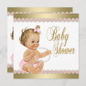 Diamonds Parels Roze Goud Baby shower Kaart (Voorkant / Achterkant)