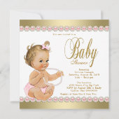 Diamonds Parels Roze Goud Baby shower Kaart (Achterkant)