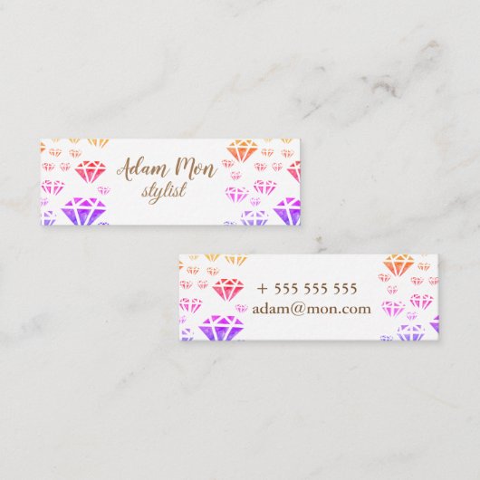 Diamonds Pattern Origineel Mini Visitekaartje (Voorkant / Achterkant)