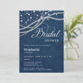 Diamonds Pearls Denim Elegant Classy Vrijgezellenf Kaart (Staand voorkant)