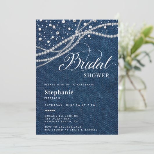 Diamonds Pearls Denim Elegant Classy Vrijgezellenf Kaart